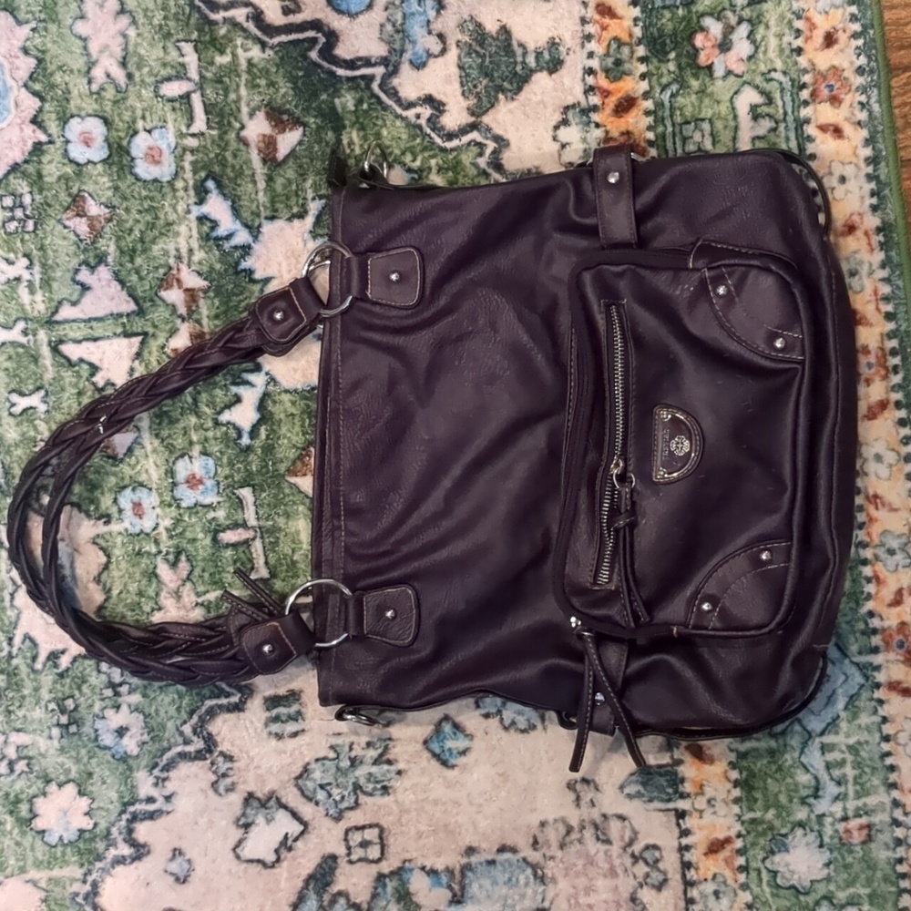Women's Purple Treviso Purse with Braided Handles